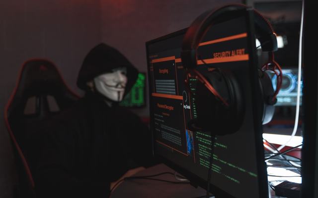 Cybersecurity threat monitoring on screen